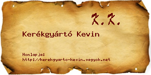 Kerékgyártó Kevin névjegykártya